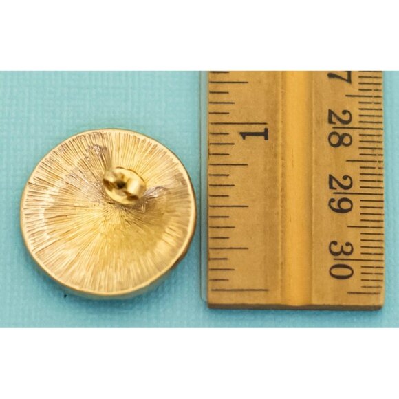 Vintage Gold Tone Abstract Medieval Stud Earrings by Avon - E1 - Picture 3 of 3